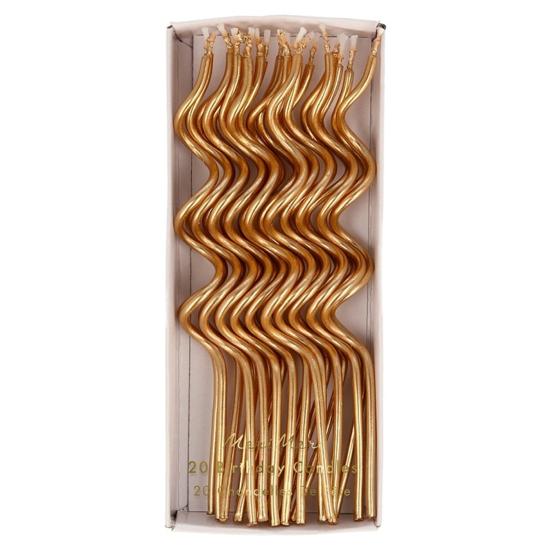 Gold Swirly Candles, 5 Inches, 20 Count
