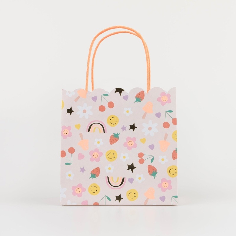 Happy Icons Party Paper Bags, 8 Count