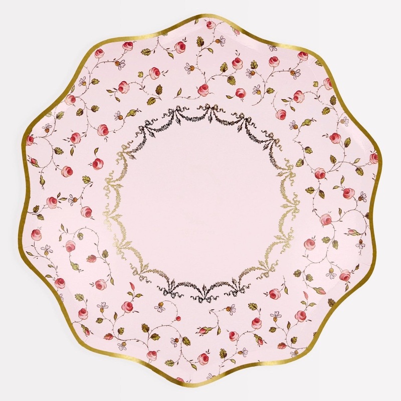 Marie-Antoinette Large Lunch Paper Plates, Ladure, 10.5 Inches, 8 Count