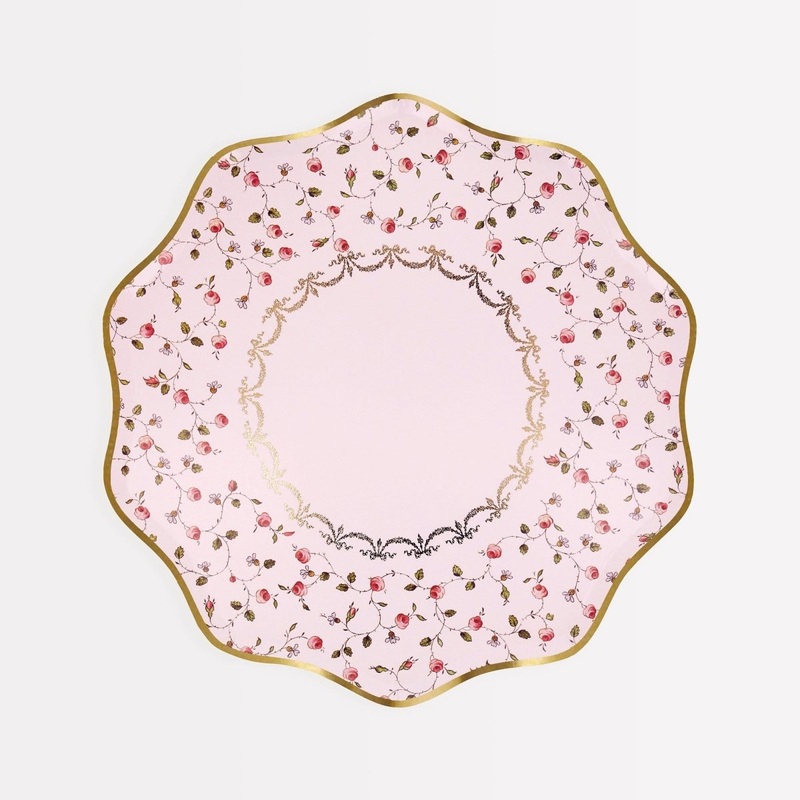 Marie-Antoinette Large Lunch Paper Plates, Ladure, 9 Inches, 8 Count