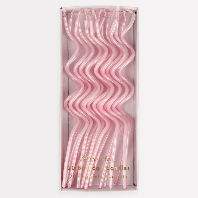 Pink Swirly Candles, 5 Inches, 20 Count