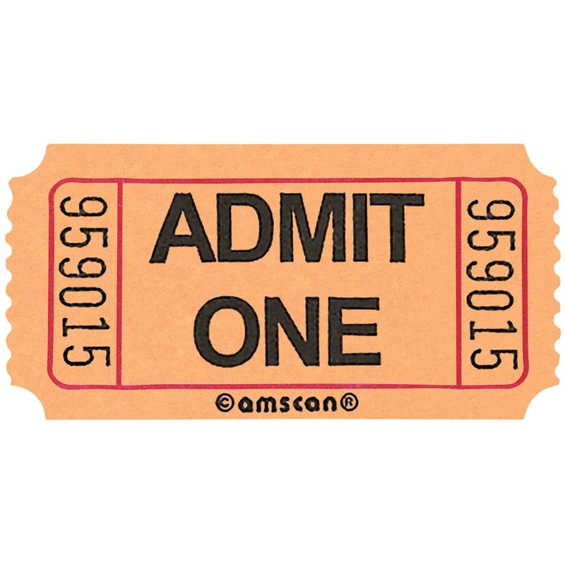Single Ticket Roll, Orange, 2000 Count