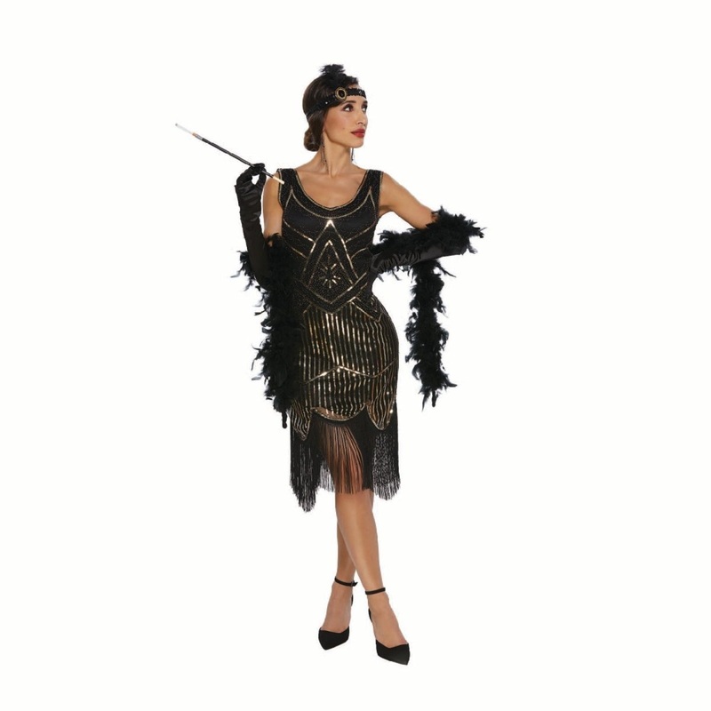 1920s Black Dress for Adults S