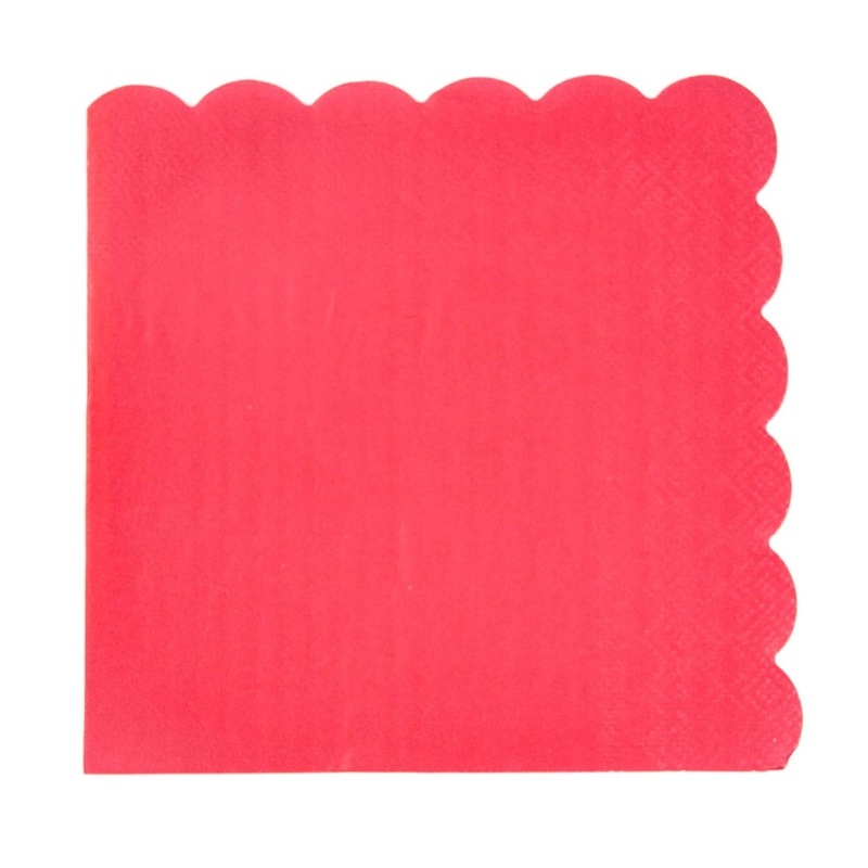 Apple Red Flower Edge Large Lunch Napkins, 16 Count