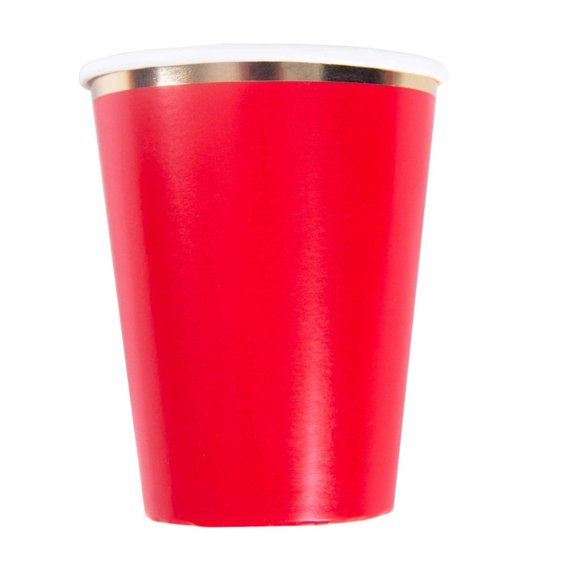 Apple Red Paper Cups, 9 Oz, 8 Count