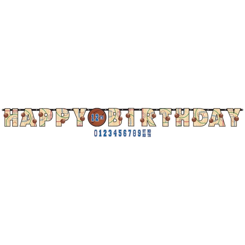Basketball NBA Customizable Paper Letter Banner, 1 Count