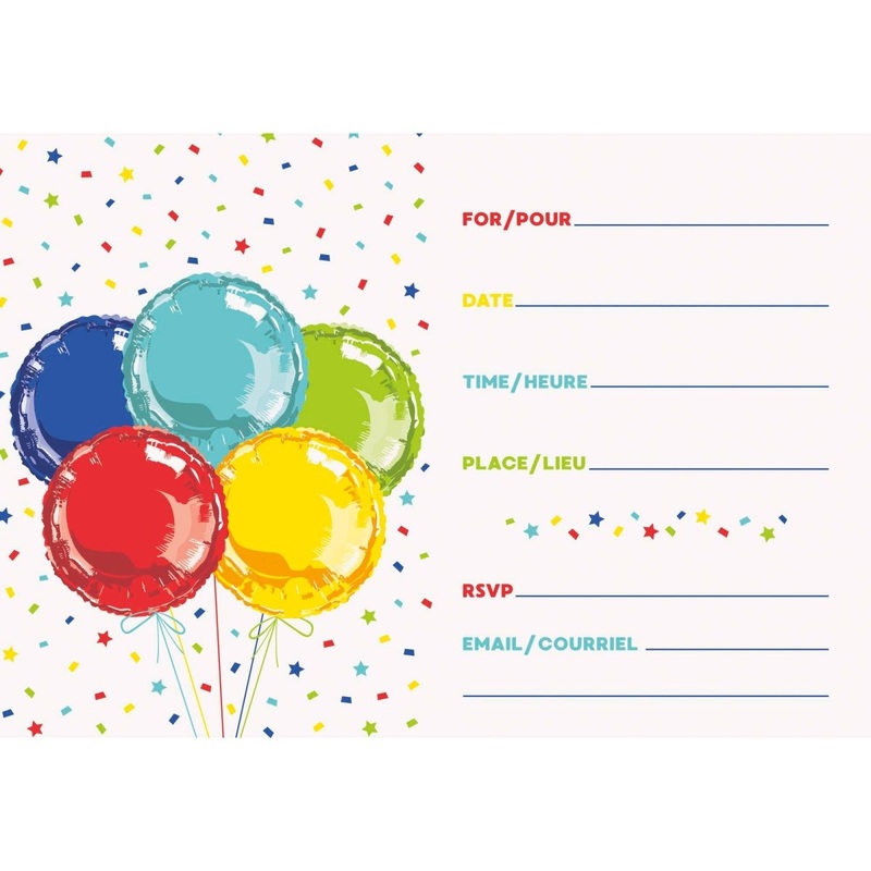 Bright "Bonne Fte" Invitations, 8 Count