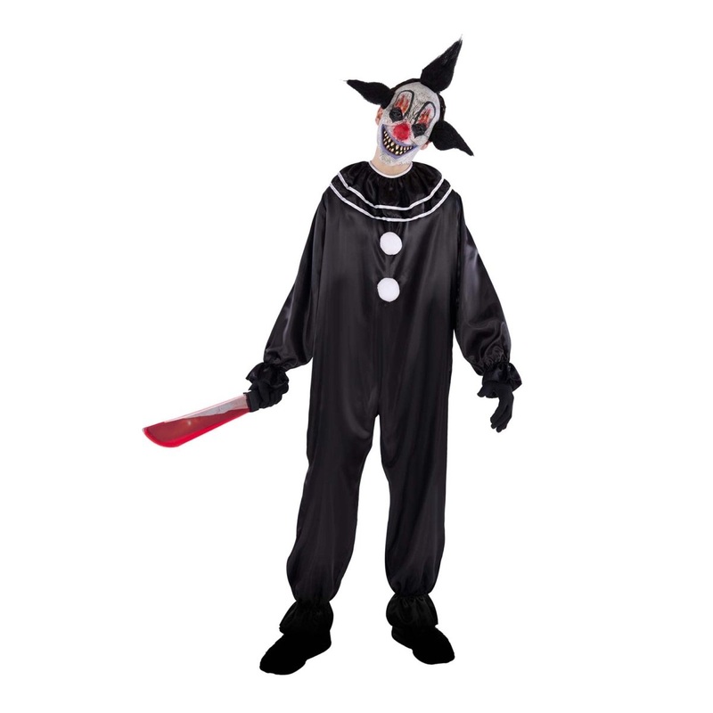 Creepy Clown Costume for Adults, Jumpsuit and Mask STD