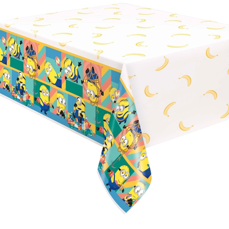 Despicable Me 4 Birthday Rectangular Plastic Table Cover, 54 x 84 Inches, 1 Count