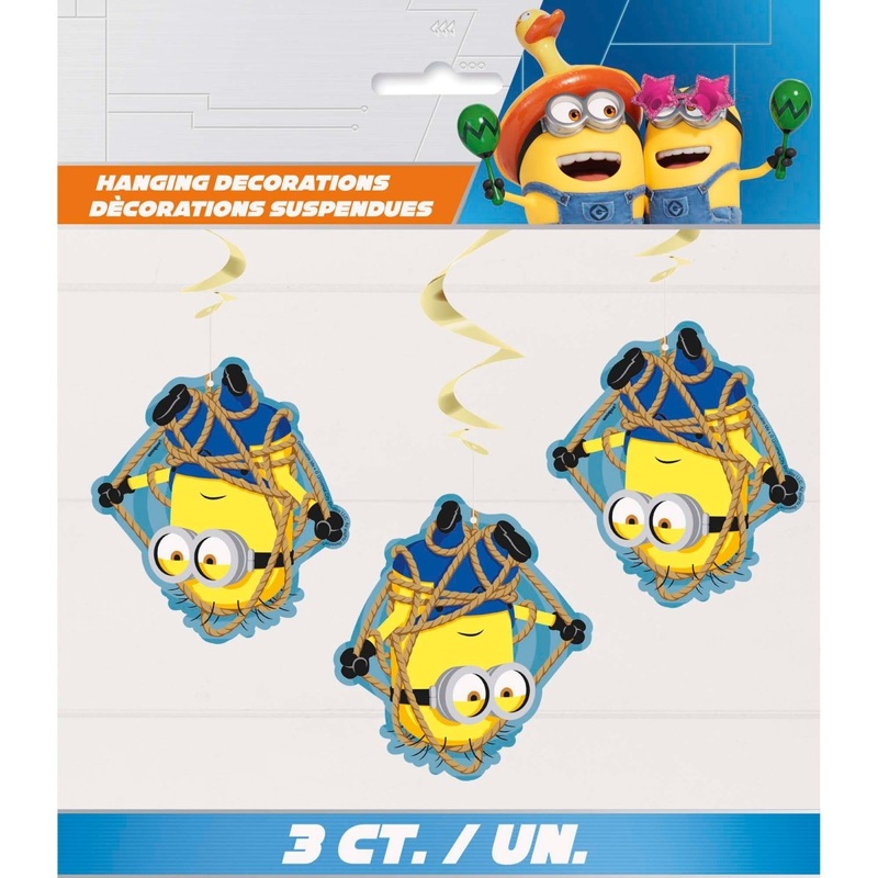 Despicable Me 4 Birthday Spiral Decoration Kit with Cutouts, 3 Count