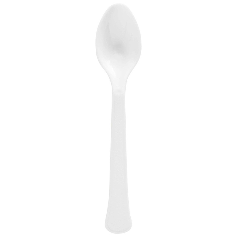 Frosty White Plastic Spoons, 20 Count