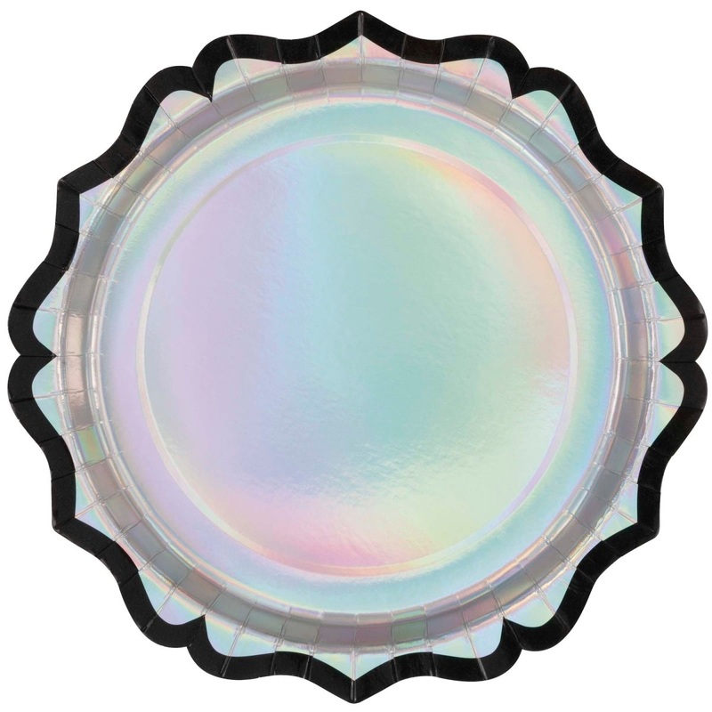 Iridescent Hauntings Large Scalloped Lunch Paper Plates, 9 Inches, 8 Count