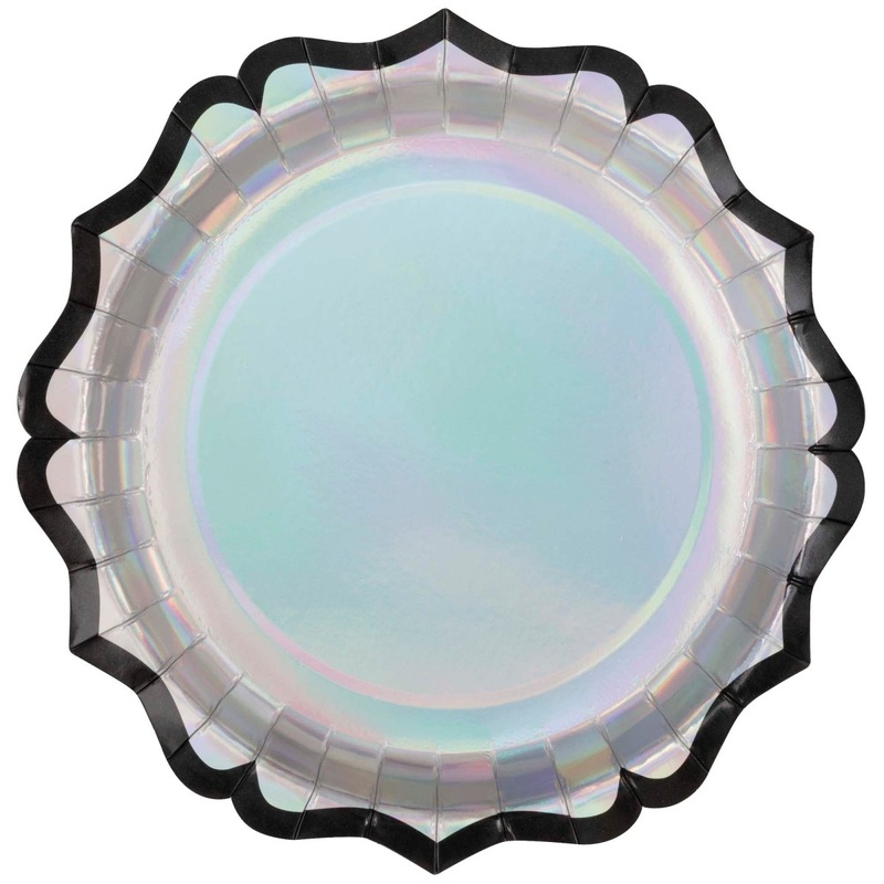 Iridescent Hauntings Small Scalloped Dessert Paper Plates, 7 Inches, 8 Count