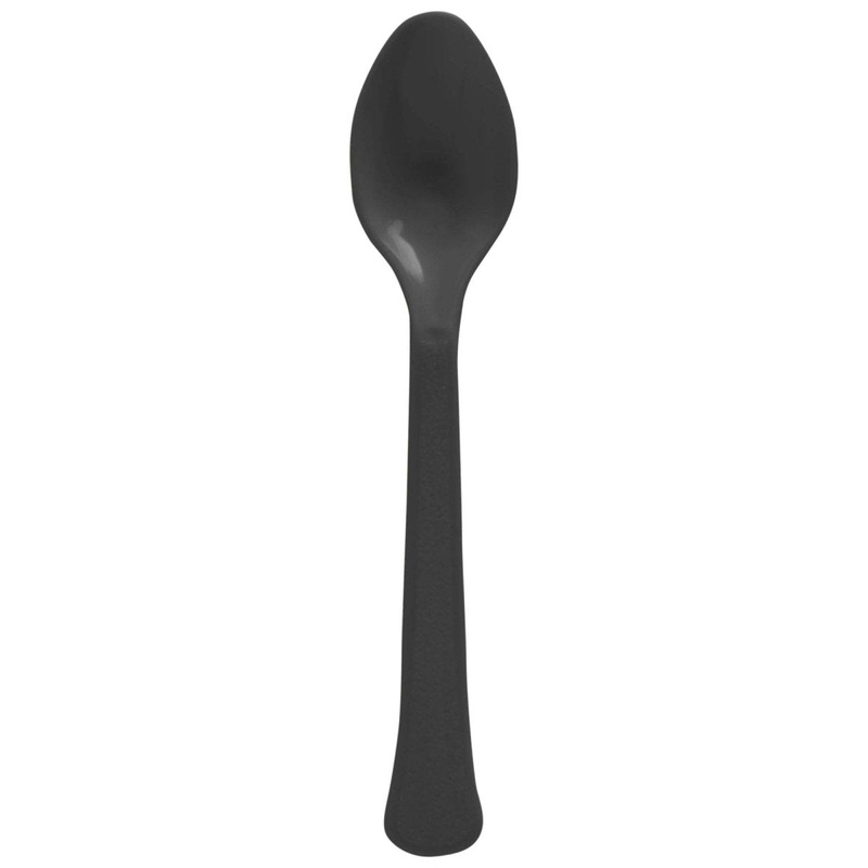 Jet Black Plastic Spoons, 20 Count