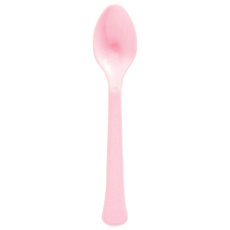 New Pink Plastic Spoons, 20 Count