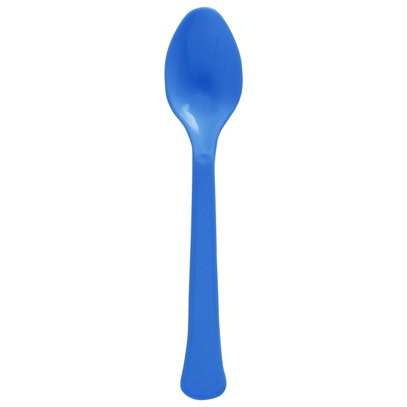 Royal Blue Plastic Spoons, 20 Count
