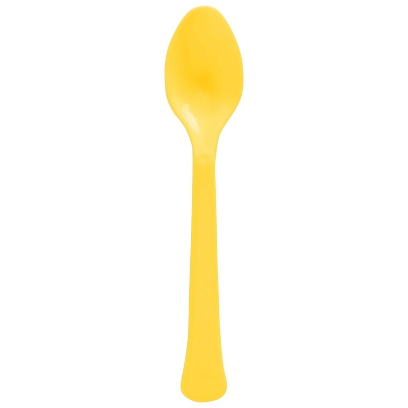 Sunshine Yellow Plastic Spoons, 20 Count