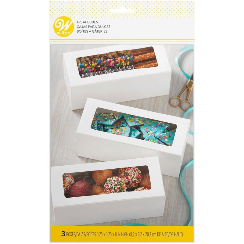 White Rectangle Treat Boxes, 3 Count