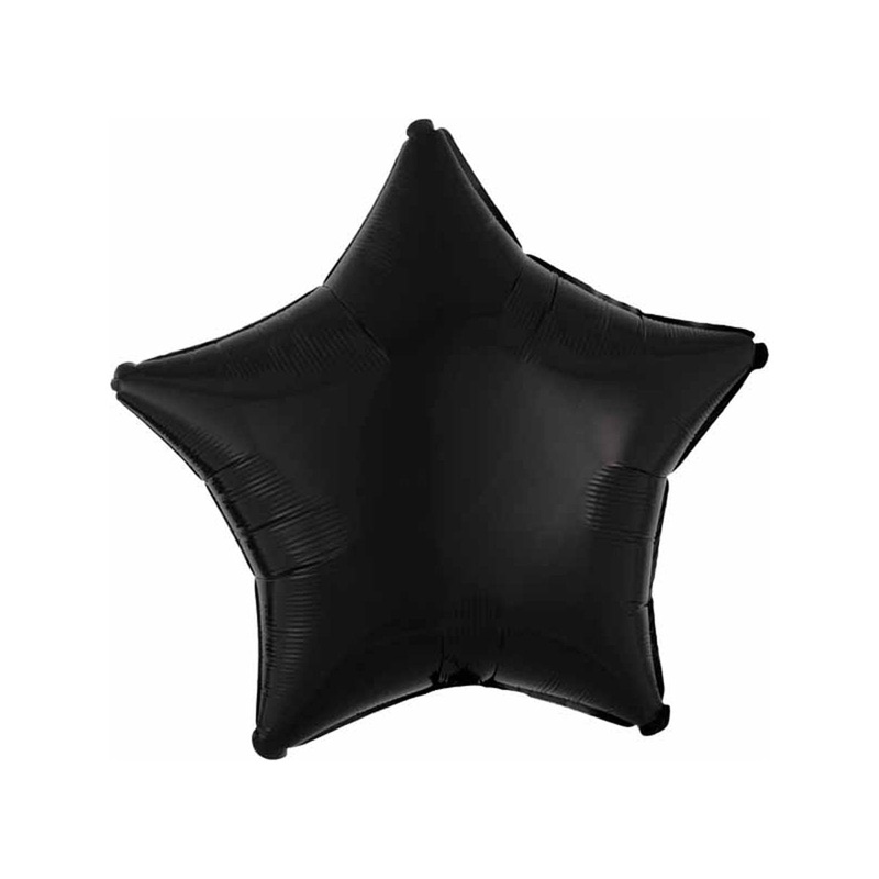 Black Star Shaped Foil Balloon, 18 Inches, 1 Count