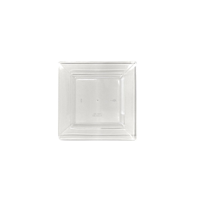 Clear Premium Quality Small Square Plates, 4.5 Inches, 10 Count
