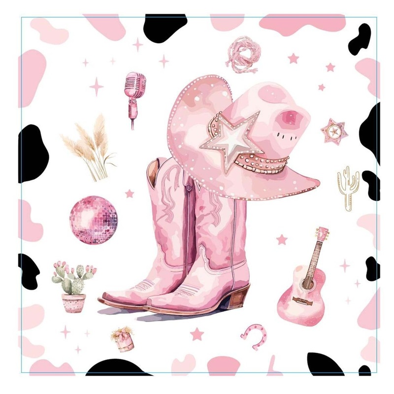 Cowgirl "Let's Go Girl" Large Lunch Napkins, 16 Count