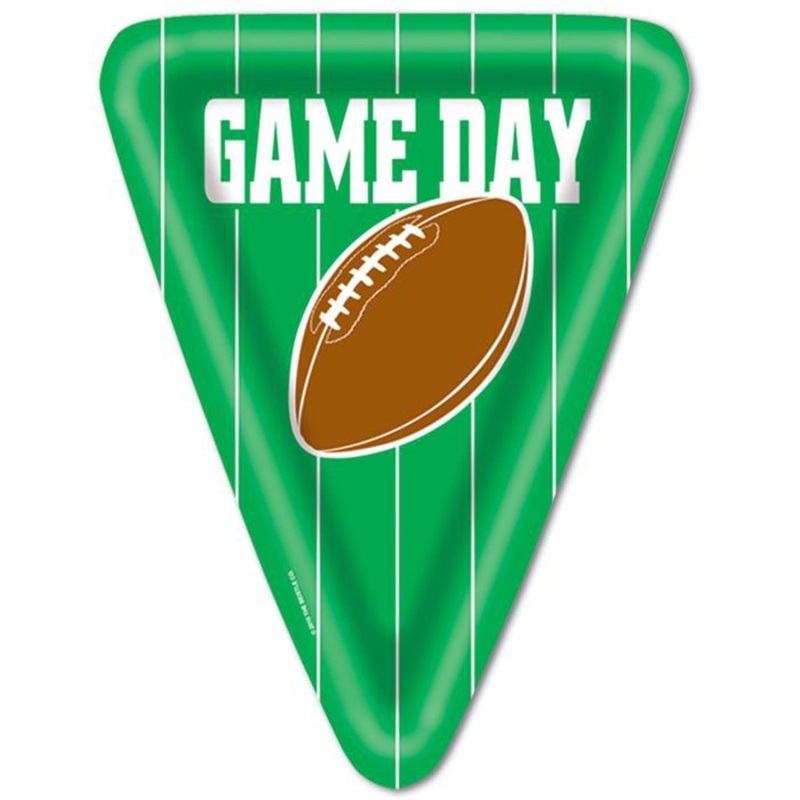 Game Day Party Large Triangular Plates, 10 Inches, 8 Count