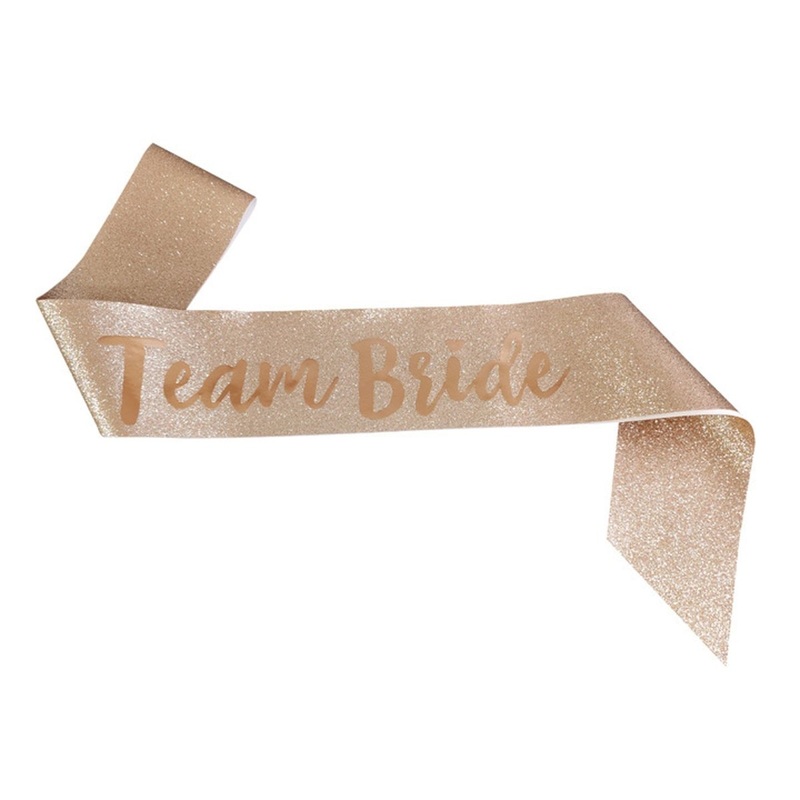 Team Bride Rose Gold Glitter Sash, 1 Count