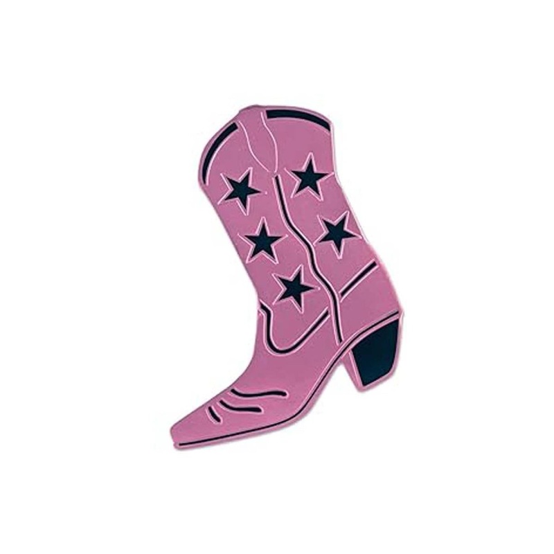 Western Pink Foil Cowboy Boots Cutout, 16 Inches, 1 Count