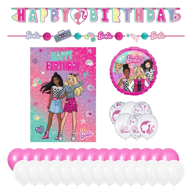 Barbie Dream Together Basic Decoration Birthday Party Supplies Kit, 8 Guests