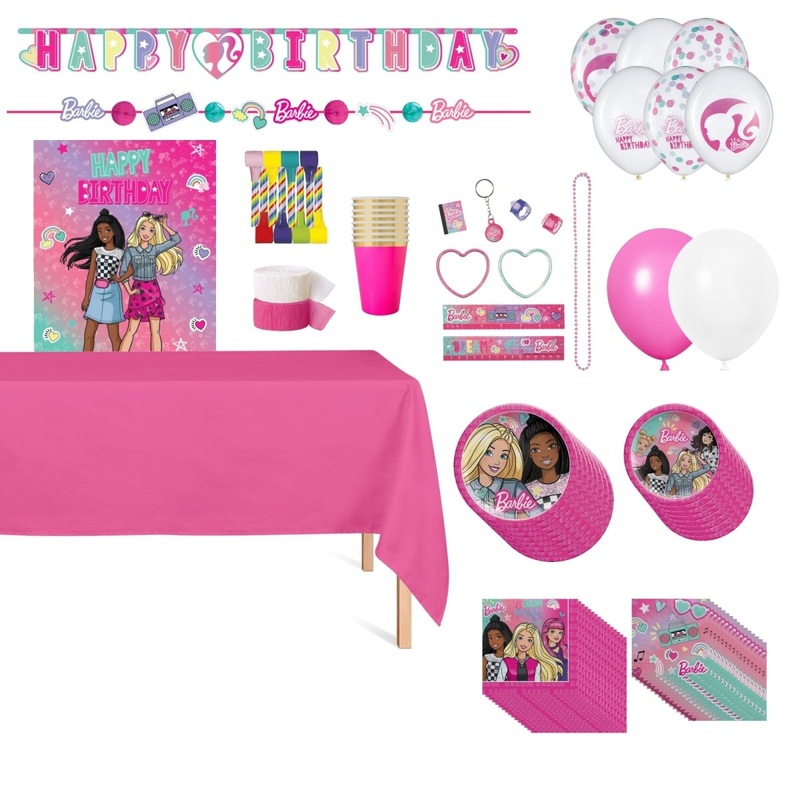 Barbie Dream Together Standard Birthday Party Supplies Kit, 8 Guests