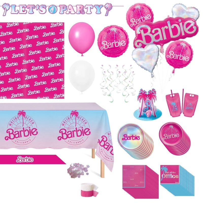 Barbie Malibu Ultimate Birthday Party Supplies Kit, 8 Guests