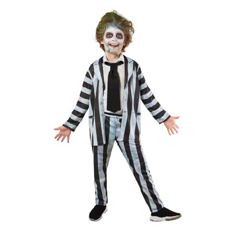 Beetlejuice 2 Costume for Kids, Striped Jacket and Pants S