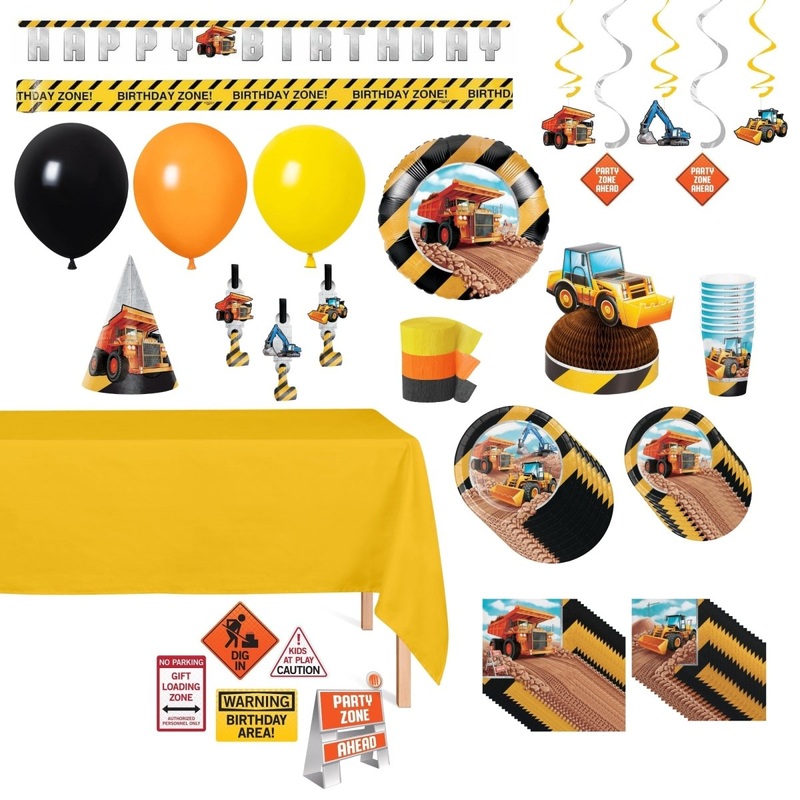 Big Dig Construction Standard Birthday Party Supplies Kit