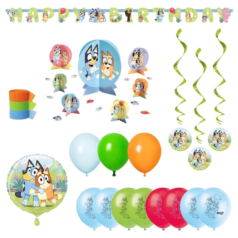Bluey Basic Decoration Party Supplies Kit, 8 Guests