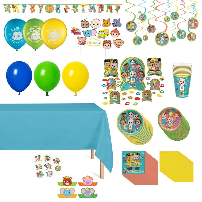 Cocomelon Standard Birthday Party Supplies Kit, 8 Guests