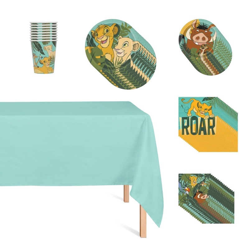Disney Lion King Basic Tableware Birthday Party Supplies Kit, 8 Guests