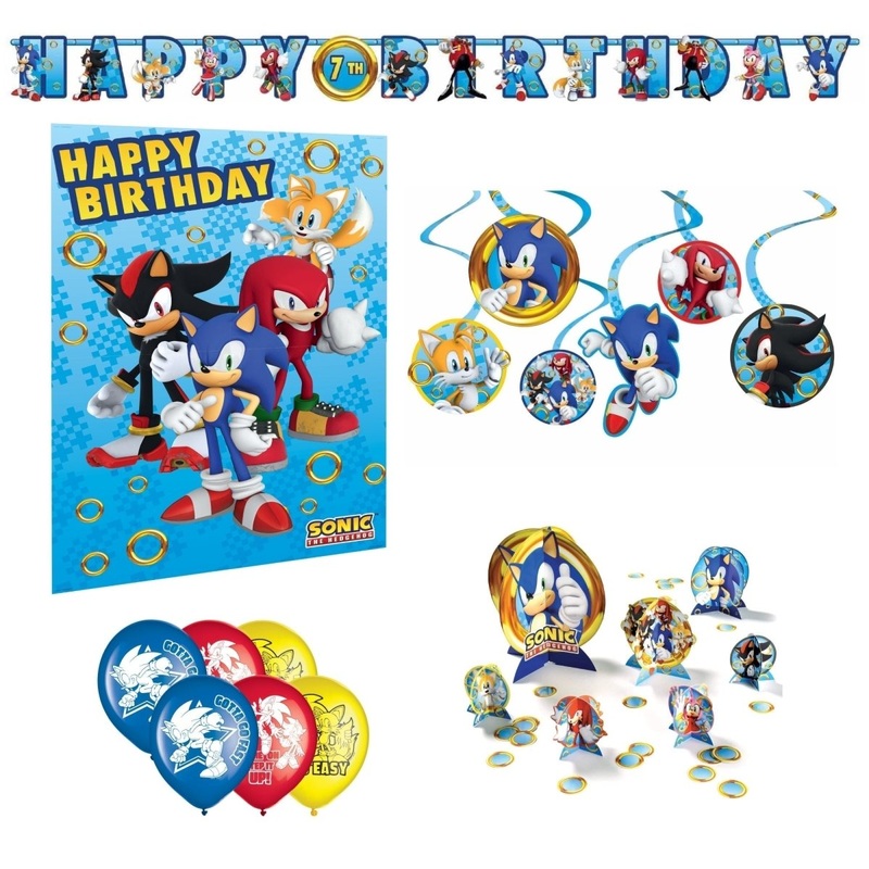 Sonic Basic Decoration Party Supplies Kit, 8 Guests