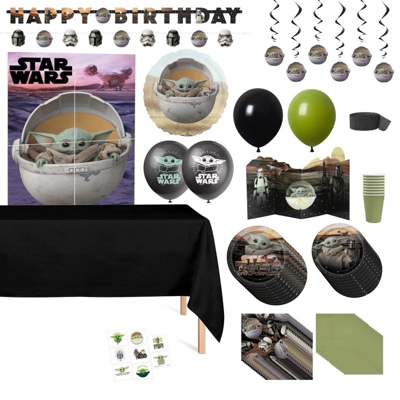 Star Wars The Mandalorian Grogu Standard Birthday Party Supplies Kit, 8 Guests