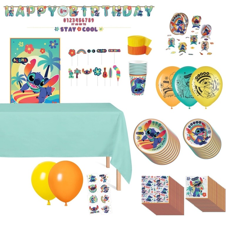 Stitch Standard Birthday Party Supplies Kit, 8 Guests