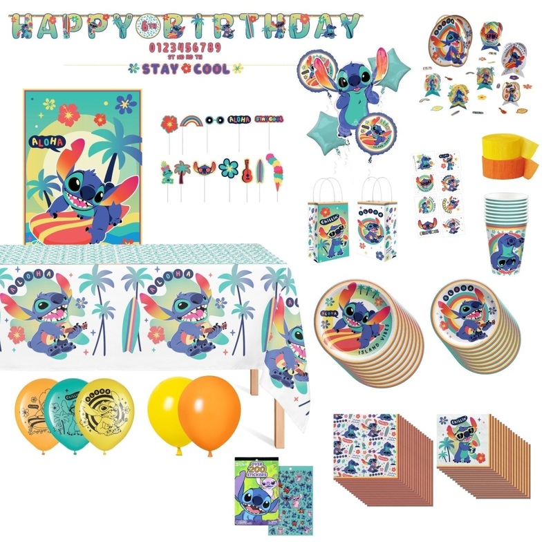 Stitch Ultimate Birthday Party Supplies Kit, 8 Guests