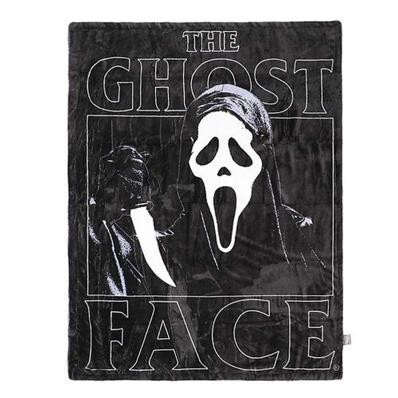 Ghost Face Double Sided Throw Blanket, Scream, Black, 1 Count
