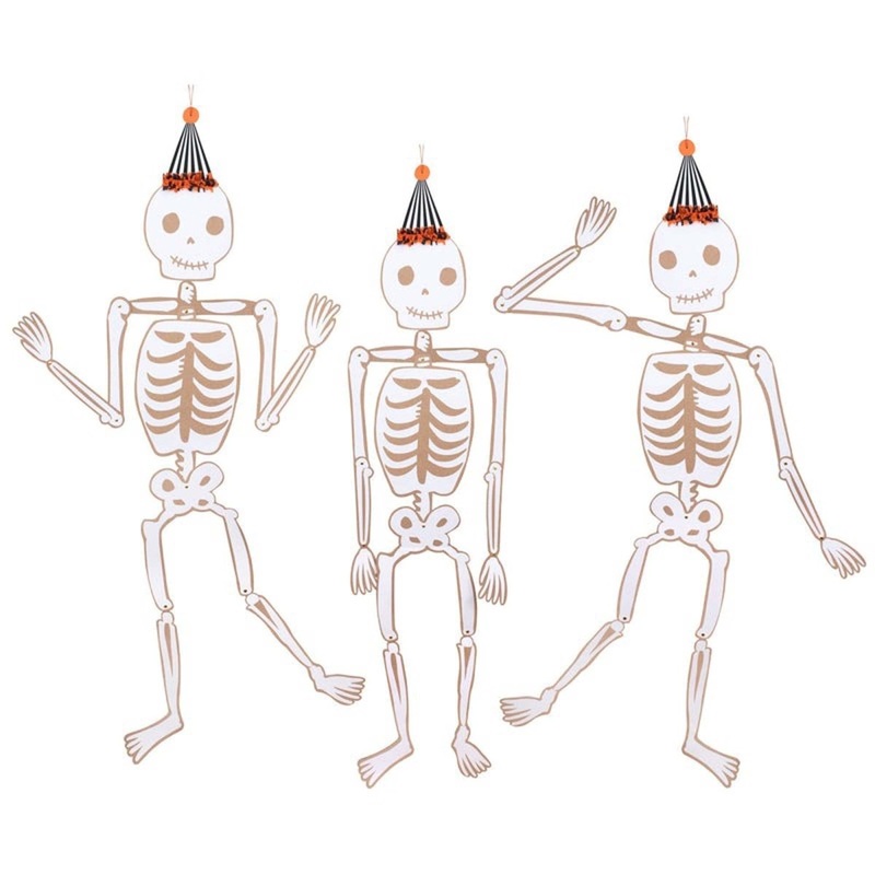 Giant Jointed Skeleton Shaped Hanging Decorations, 58 Inches, 3 Count