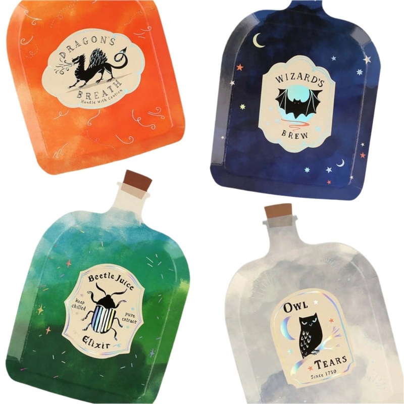 Making Magic Small Potion Bottle Shaped Dessert Paper Plates, 7 Inches, 8 Count