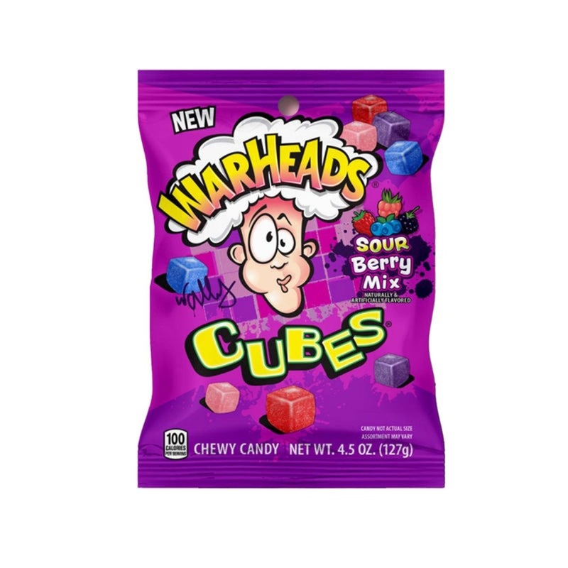 Sour Berry Mix Warheads Cubes Candies, 127g, 1 Count