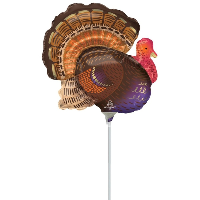 Thankful Turkey Air-Filled Foil Balloon, 1 Count