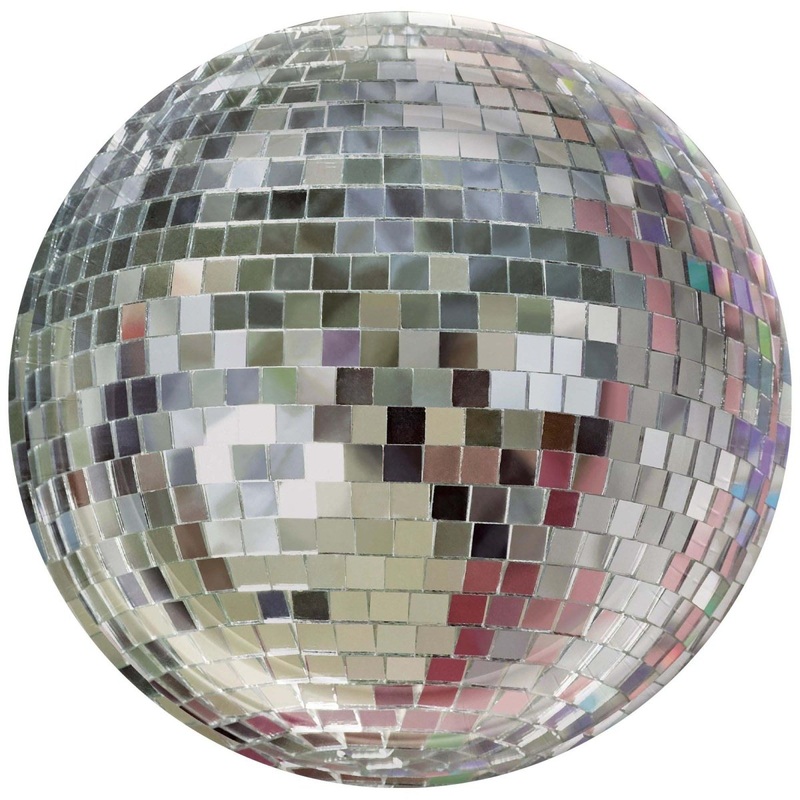 Disco Large Round Lunch Paper Plates, 10.5 Inches, 8 Count