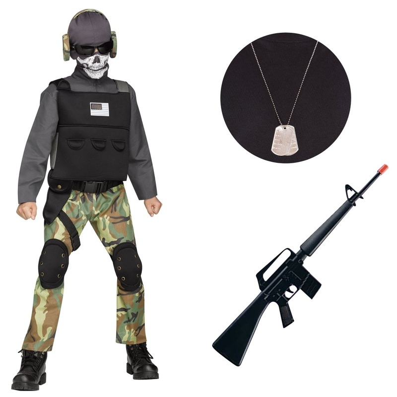 Skull Soldier Costume Kit for Kids S