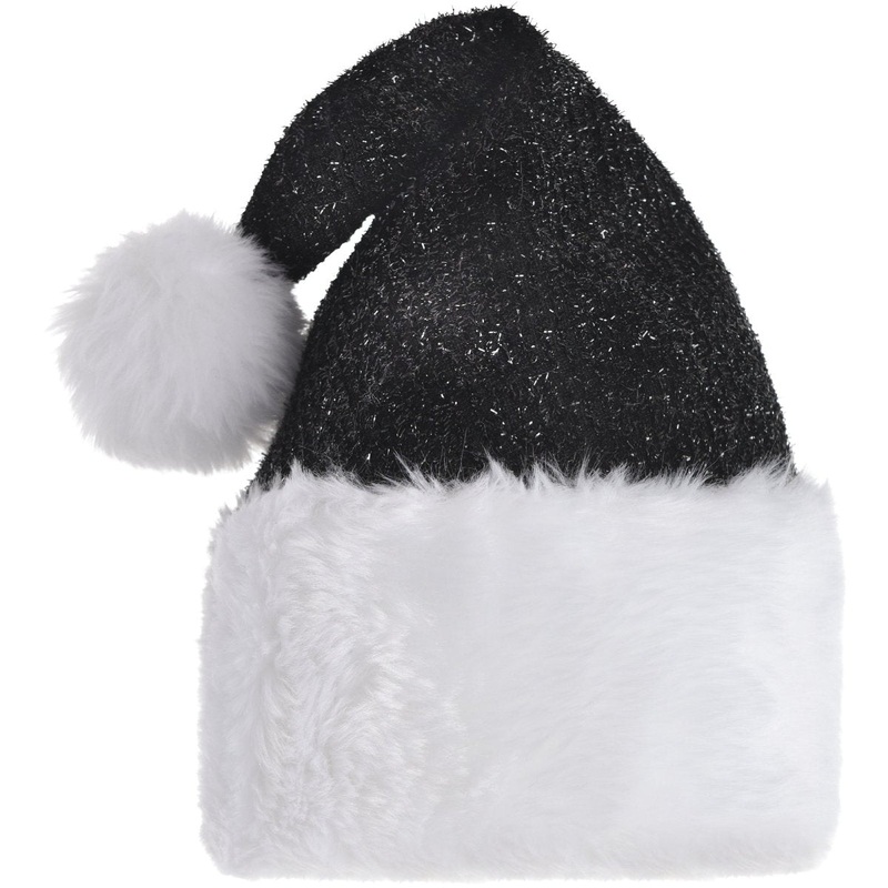 Black Deluxe Santa Hat for Adults