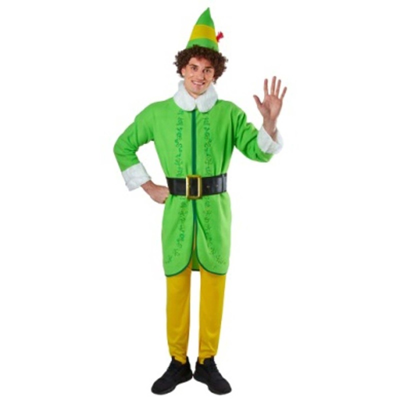Buddy the Elf Classic Costume for Adults, Jacket, Tights, Belt and Hat STD