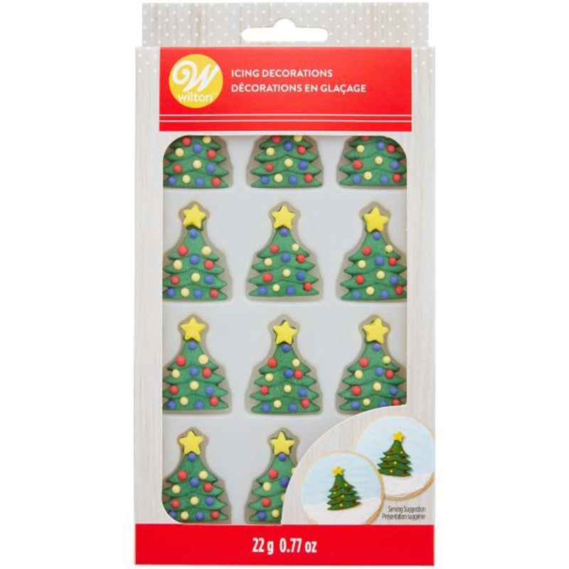 Christmas Tree Cupcake Icing Decorations, 12 Count